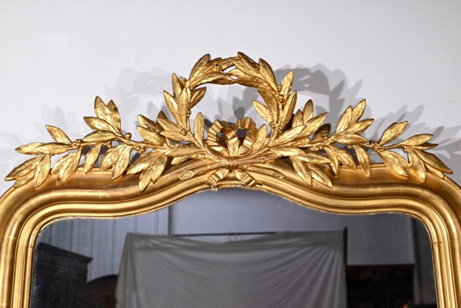 Miroir en Bois Doré, style Louis XVI – 2ème Partie XIXe – Image 4