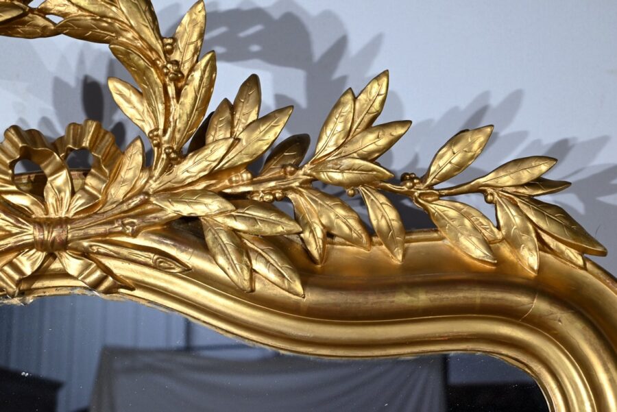 Miroir en Bois Doré, style Louis XVI – 2ème Partie XIXe – Image 8