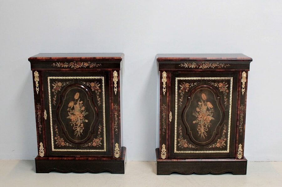 Paire de Meubles Napoléon III Marquetés XIXe