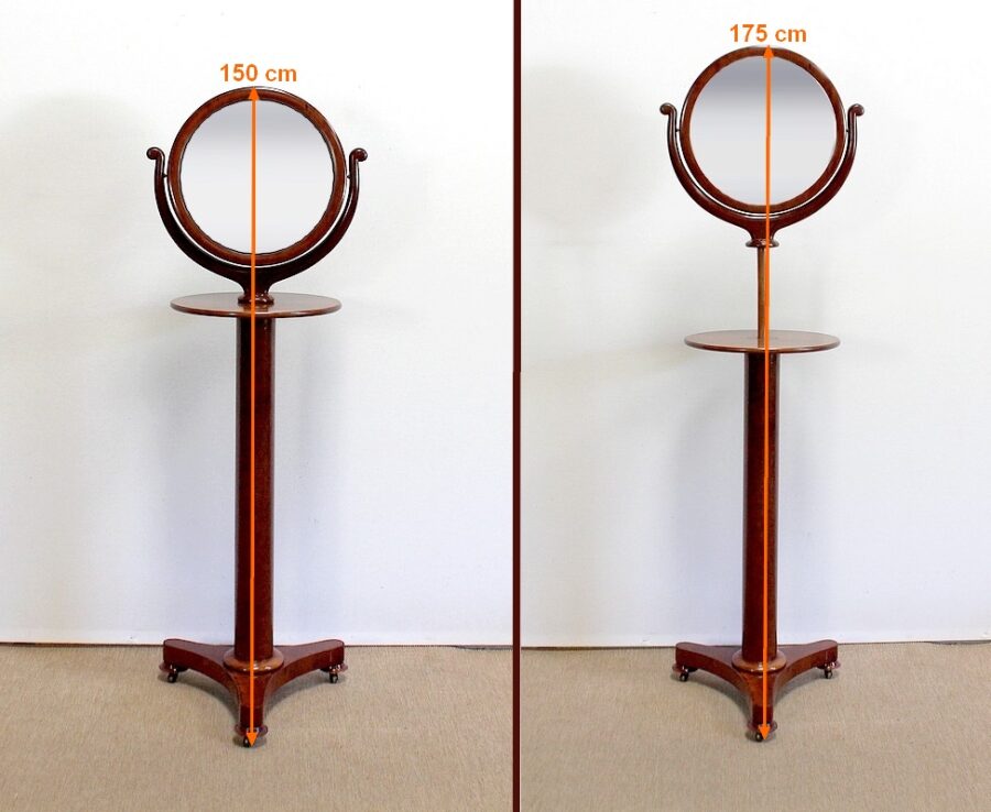 Miroir Barbier en Acajou de Cuba, époque Empire – Début XIXe – Image 23