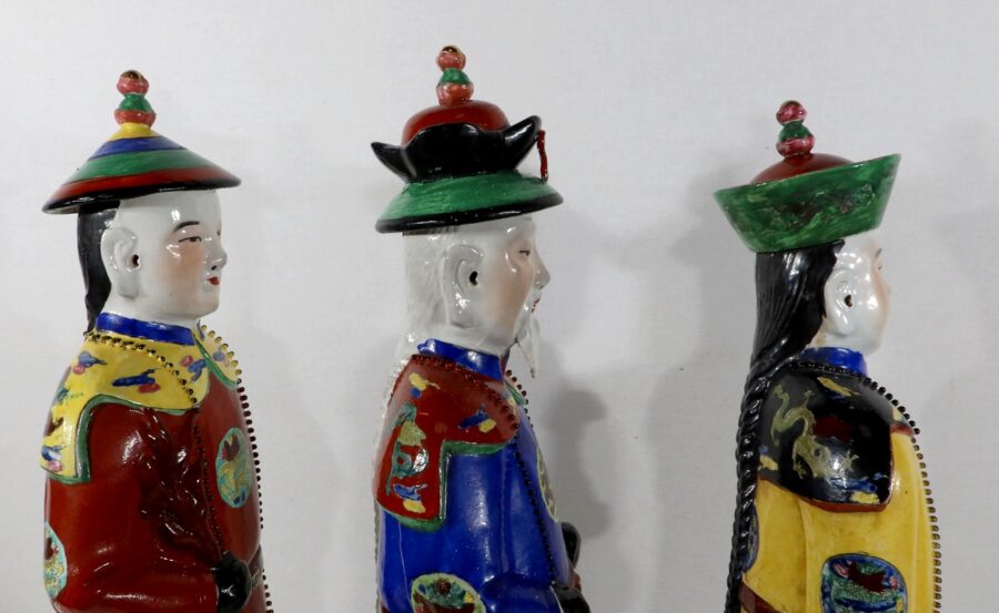 Importantes Statues en Faïence « Les Dignitaires Mandarins », Chine – XXe – Image 28