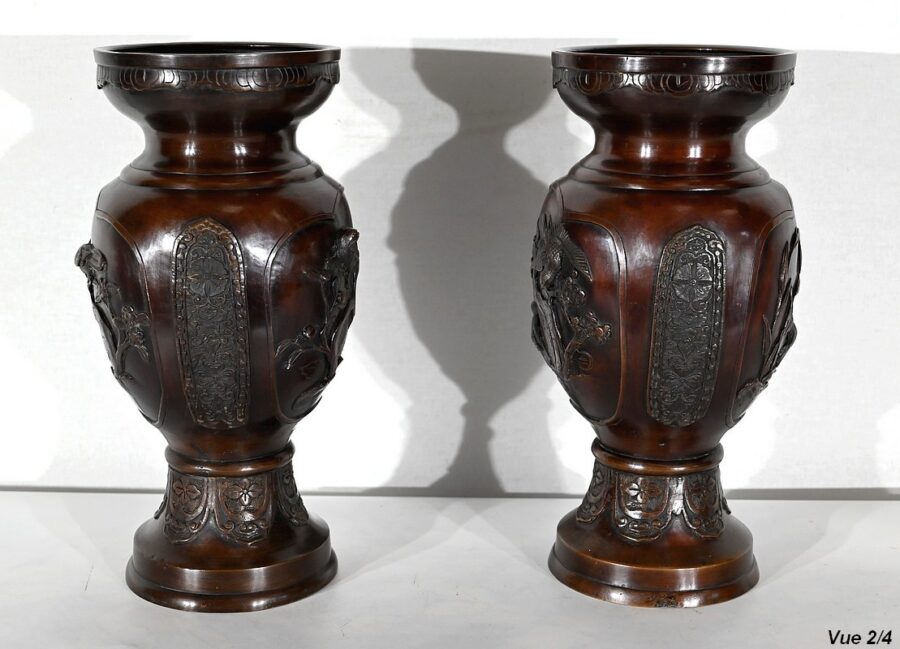 Paire de Vases en Bronze, style Asiatique – XXe – Image 13