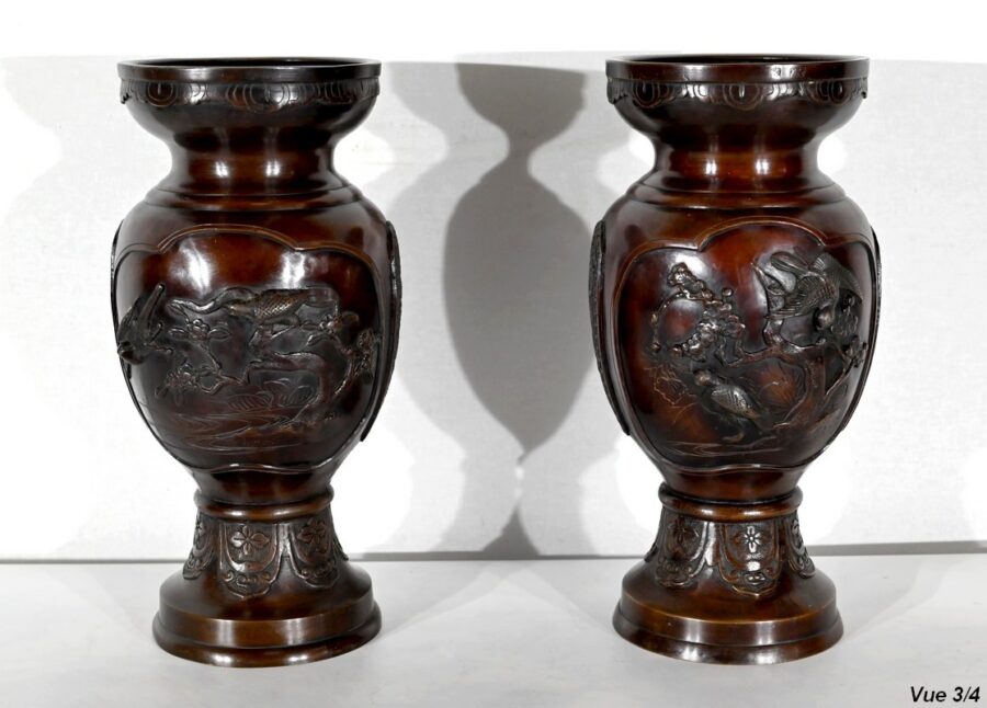 Paire de Vases en Bronze, style Asiatique – XXe – Image 15