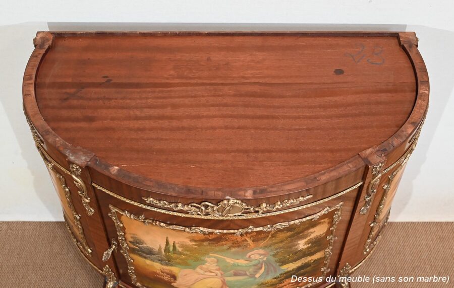 Buffet-Commode Demi-Lune en Acajou, Transition Louis XV / Louis XVI – 1ère Partie du XXe – Image 28