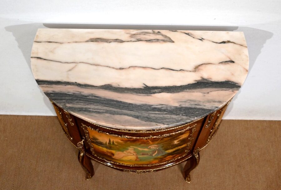 Buffet-Commode Demi-Lune en Acajou, Transition Louis XV / Louis XVI – 1ère Partie du XXe – Image 5