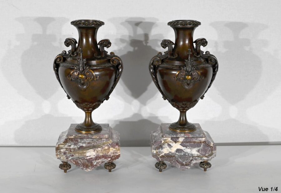 Garniture de Cheminée en Marbre et Bronze – Fin XIXe – Image 25