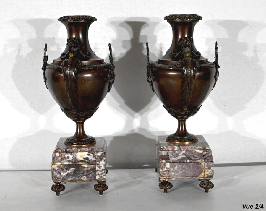Garniture de Cheminée en Marbre et Bronze – Fin XIXe – Image 34