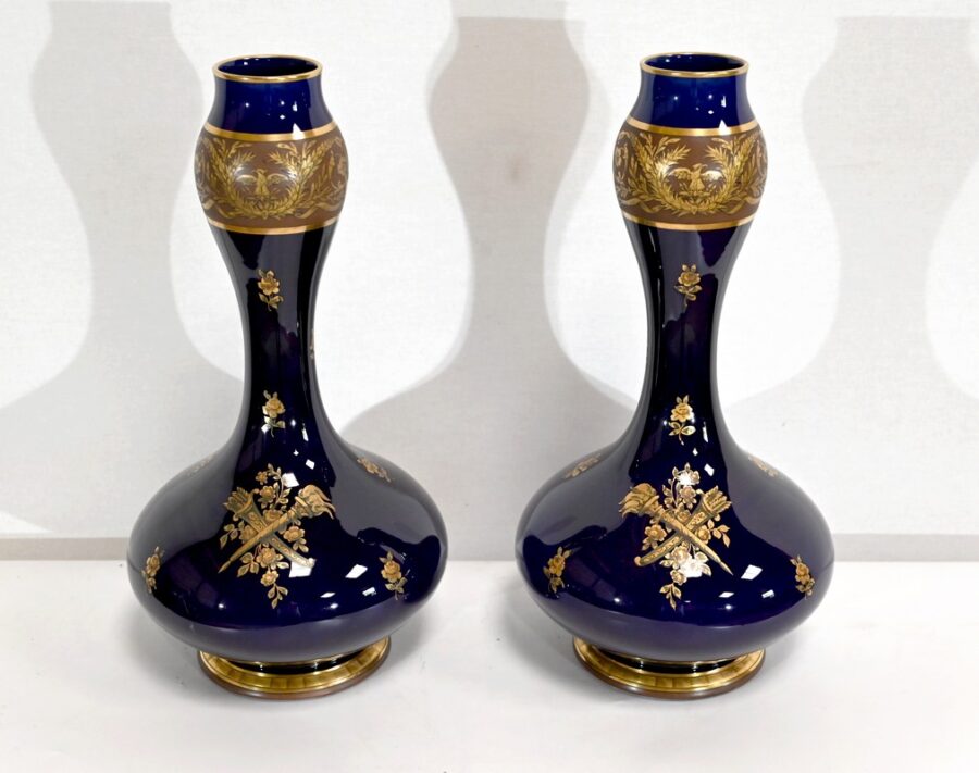 Paire de Vases en Faïence Fine, Jaget & Pinon – Début XXe