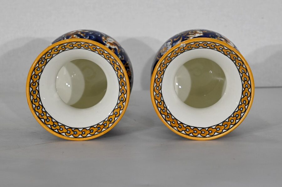 Plateau et Vases en Faïence de Gien, style Renaissance – Début XXe – Image 21