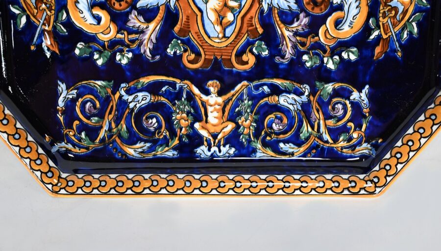 Plateau et Vases en Faïence de Gien, style Renaissance – Début XXe – Image 6