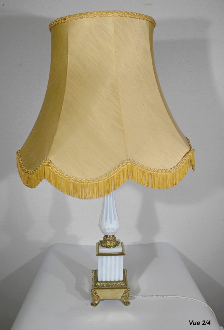 Importante Lampe en Opaline et Bronze, style Louis XVI – 1950 – Image 13