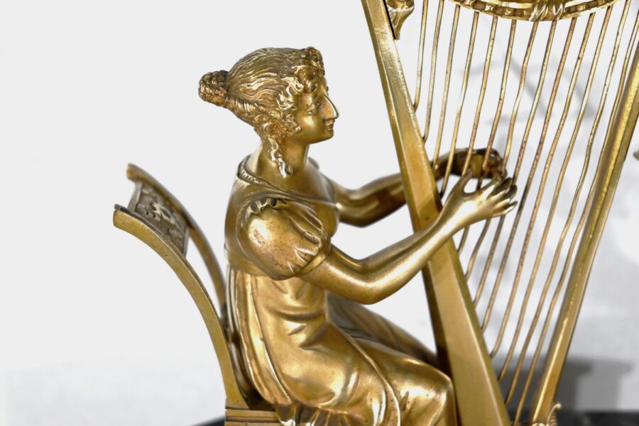 Garniture de Cheminée « La Harpiste » - XIXe – Image 10