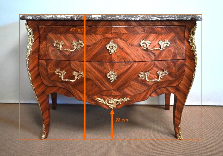 Commode Sauteuse, style Louis XV – 2ème moitié XIXe – Image 28