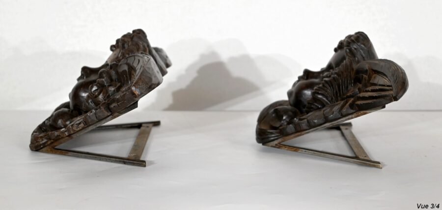 Paire d’Angelots en Bois Sculpté – Fin XIXe – Image 15