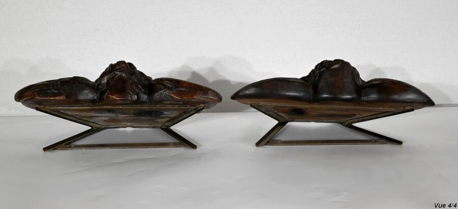 Paire d’Angelots en Bois Sculpté – Fin XIXe – Image 16