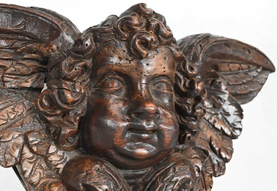 Paire d’Angelots en Bois Sculpté – Fin XIXe – Image 6
