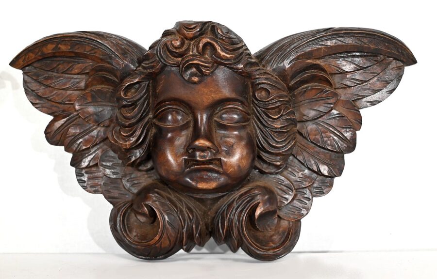 Paire d’Angelots en Bois Sculpté – Fin XIXe – Image 9