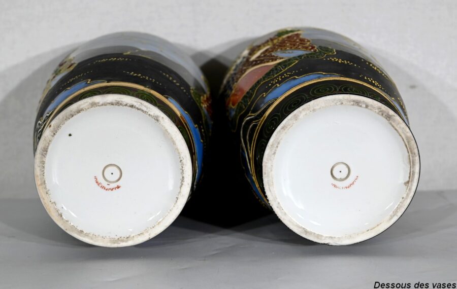 Paire de Vases Satsuma en Porcelaine du Japon – Début XXe – Image 34