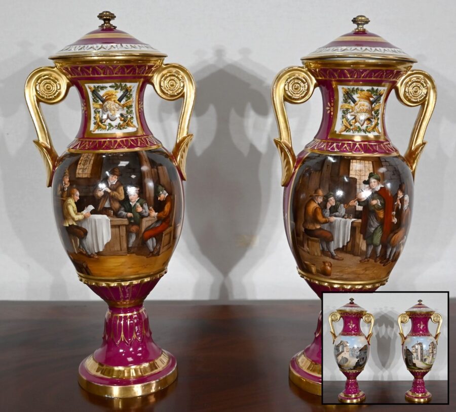 Paire de Vases en Porcelaine de Paris – Début XXe