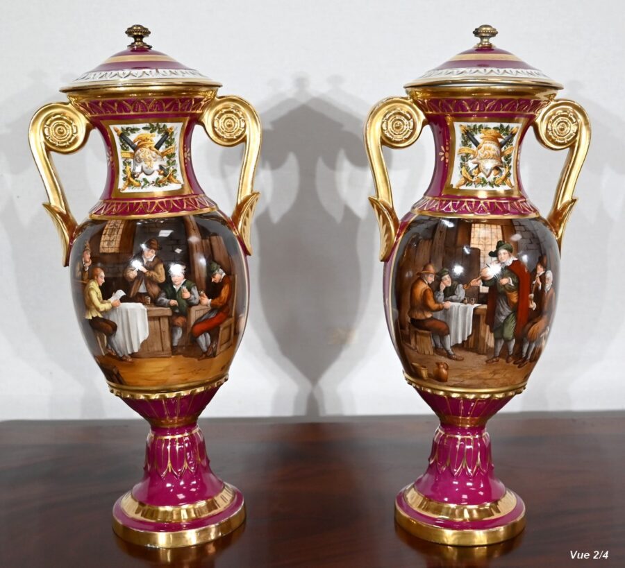 Paire de Vases en Porcelaine de Paris – Début XXe – Image 14
