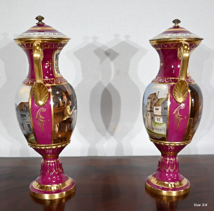 Paire de Vases en Porcelaine de Paris – Début XXe – Image 15