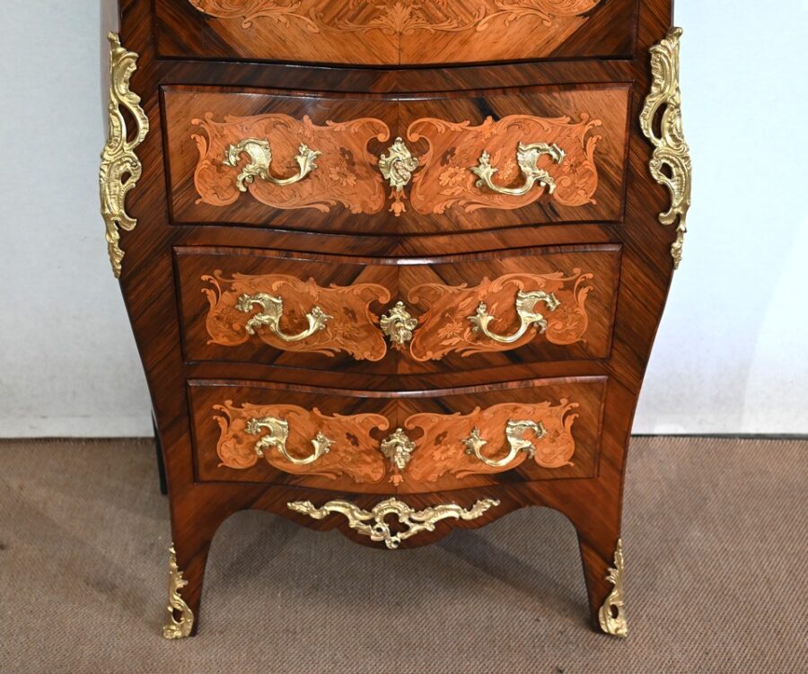Secrétaire en Marqueteries, Transition Louis XV / Louis XVI – Fin XIXe – Image 21