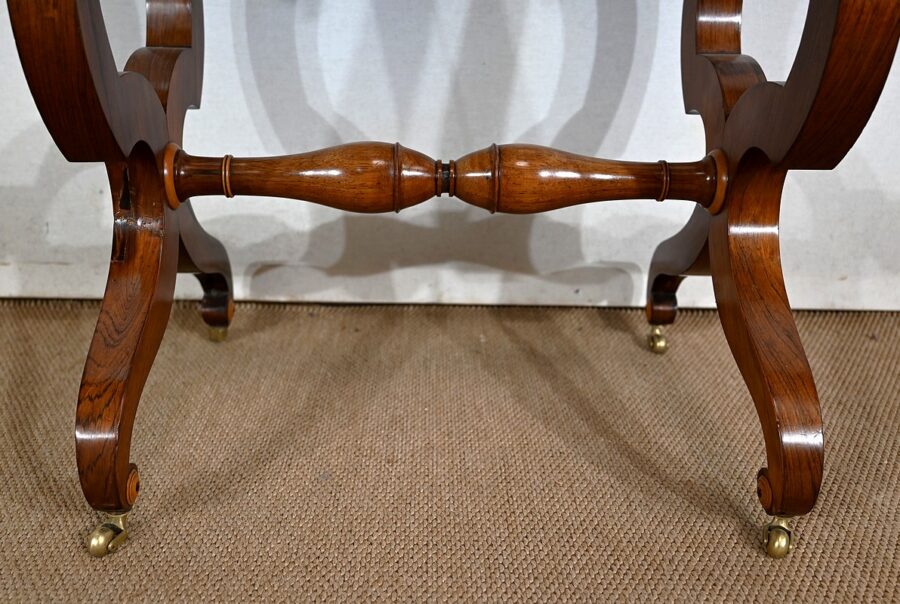 Petite Coiffeuse Ecritoire en Palissandre de Rio, époque Charles X – Début XIXe – Image 13
