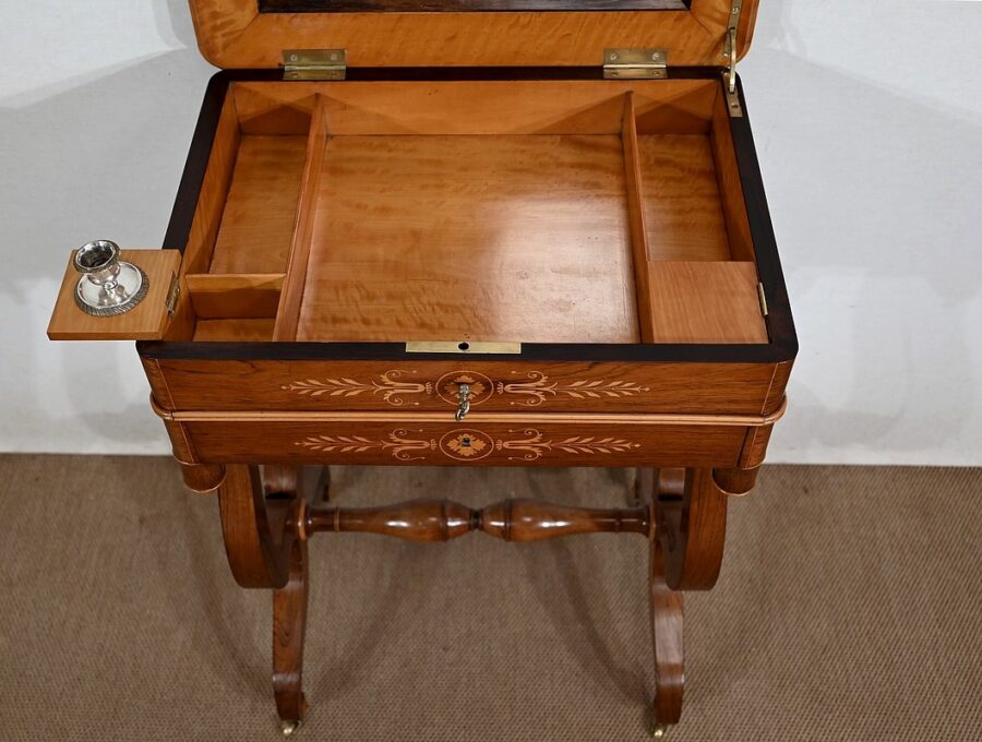 Petite Coiffeuse Ecritoire en Palissandre de Rio, époque Charles X – Début XIXe – Image 20