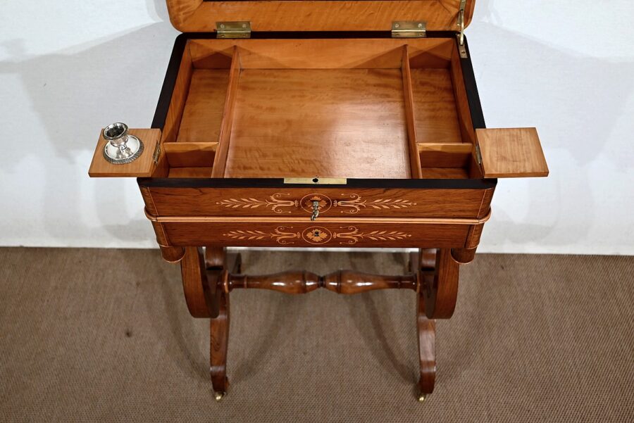 Petite Coiffeuse Ecritoire en Palissandre de Rio, époque Charles X – Début XIXe – Image 21