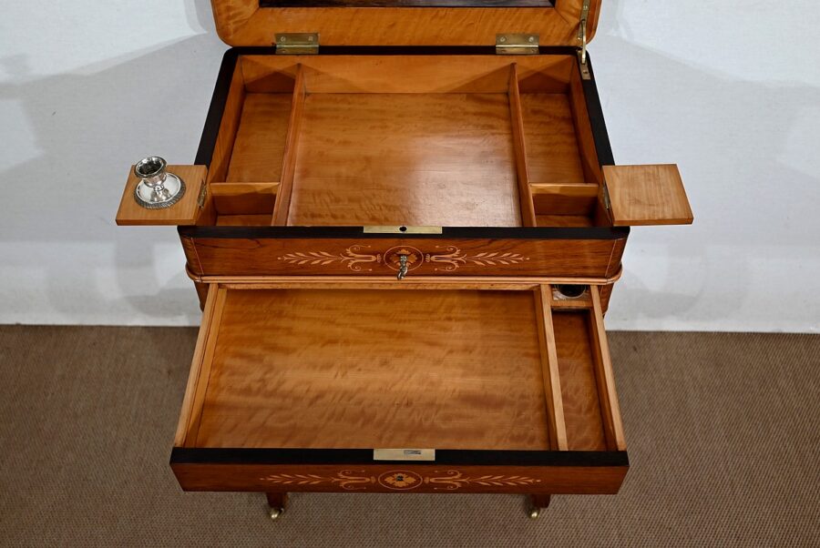 Petite Coiffeuse Ecritoire en Palissandre de Rio, époque Charles X – Début XIXe – Image 22