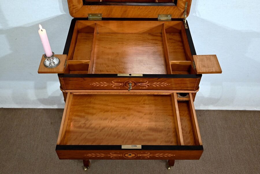 Petite Coiffeuse Ecritoire en Palissandre de Rio, époque Charles X – Début XIXe – Image 23