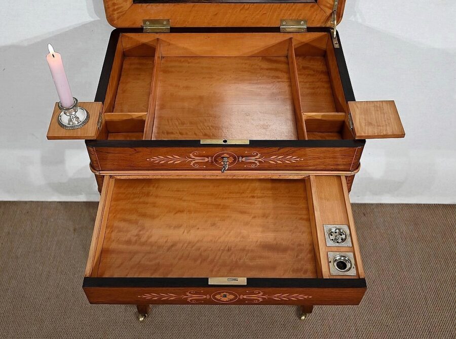 Petite Coiffeuse Ecritoire en Palissandre de Rio, époque Charles X – Début XIXe – Image 24