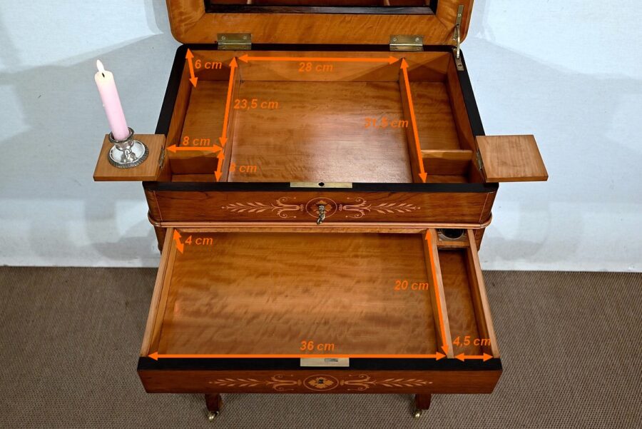 Petite Coiffeuse Ecritoire en Palissandre de Rio, époque Charles X – Début XIXe – Image 39