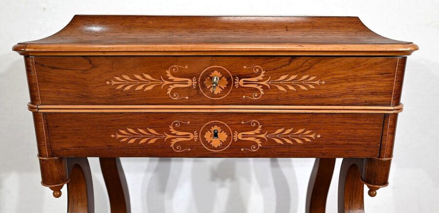 Petite Coiffeuse Ecritoire en Palissandre de Rio, époque Charles X – Début XIXe – Image 9