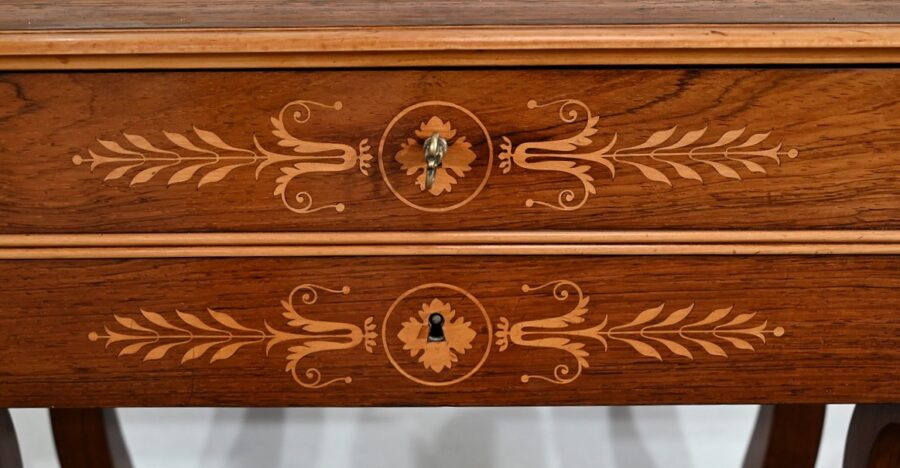 Petite Coiffeuse Ecritoire en Palissandre de Rio, époque Charles X – Début XIXe – Image 10