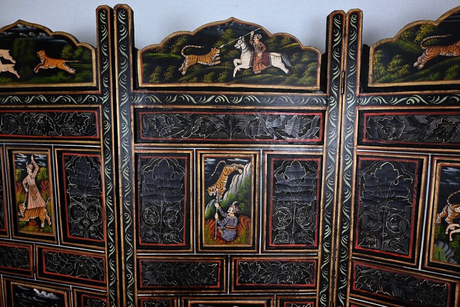 Paravent Indien Quatre Feuilles, Rajasthan – Début XXe – Image 20