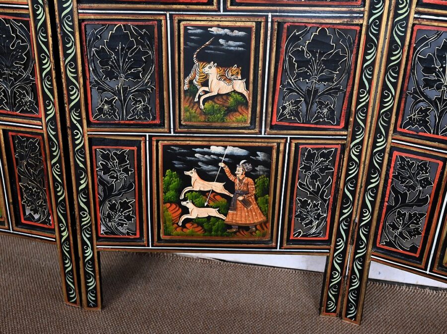 Paravent Indien Quatre Feuilles, Rajasthan – Début XXe – Image 22