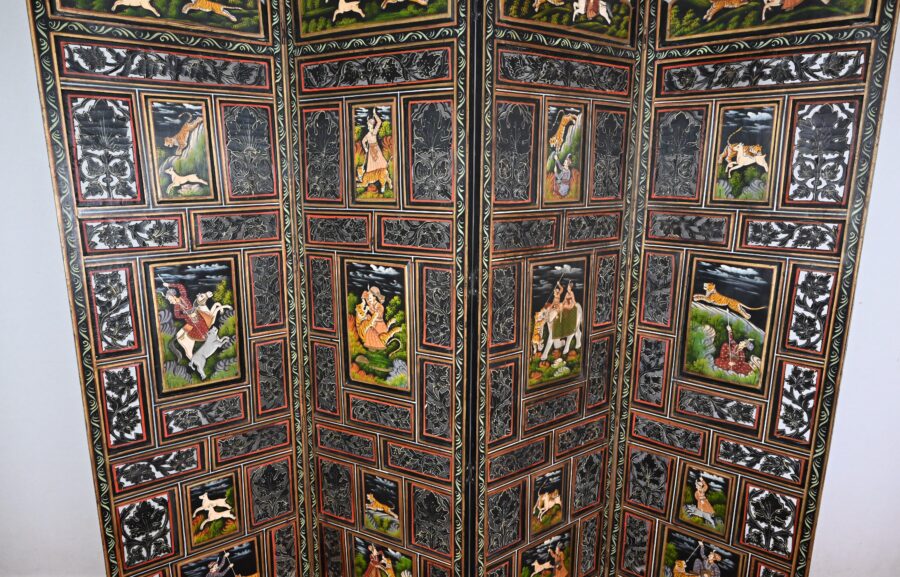 Paravent Indien Quatre Feuilles, Rajasthan – Début XXe – Image 5