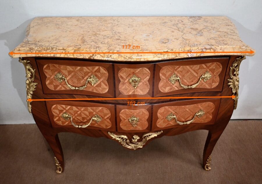 Commode Sauteuse, style Transition Louis XIV / Louis XV – Fin XIXe – Image 19