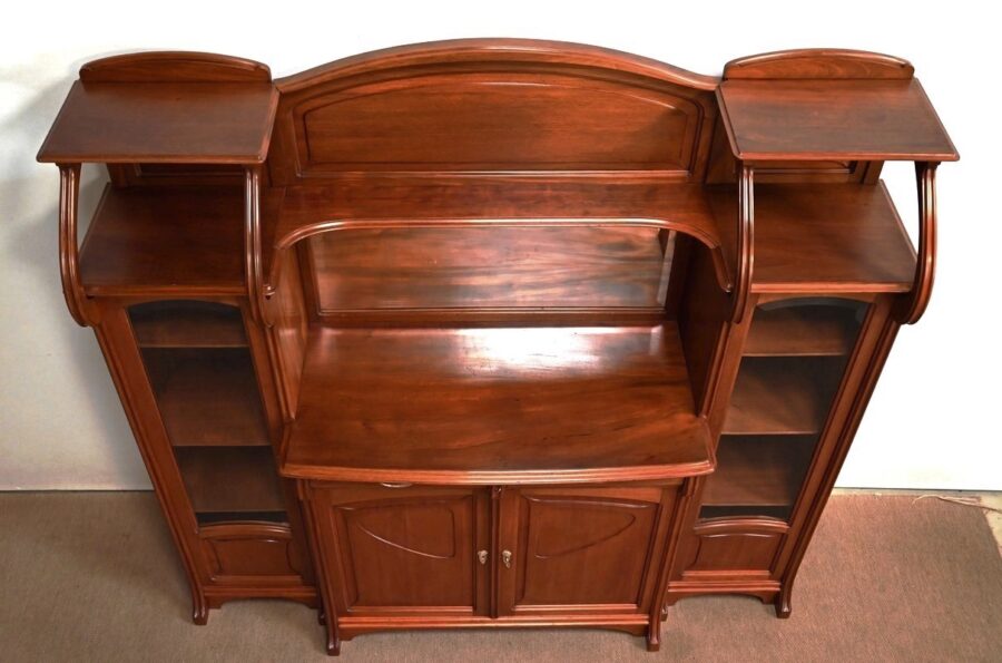 Important Buffet Vitrine en Acajou, attribué à la Maison E. Diot, Art Nouveau – 1900 – Image 5