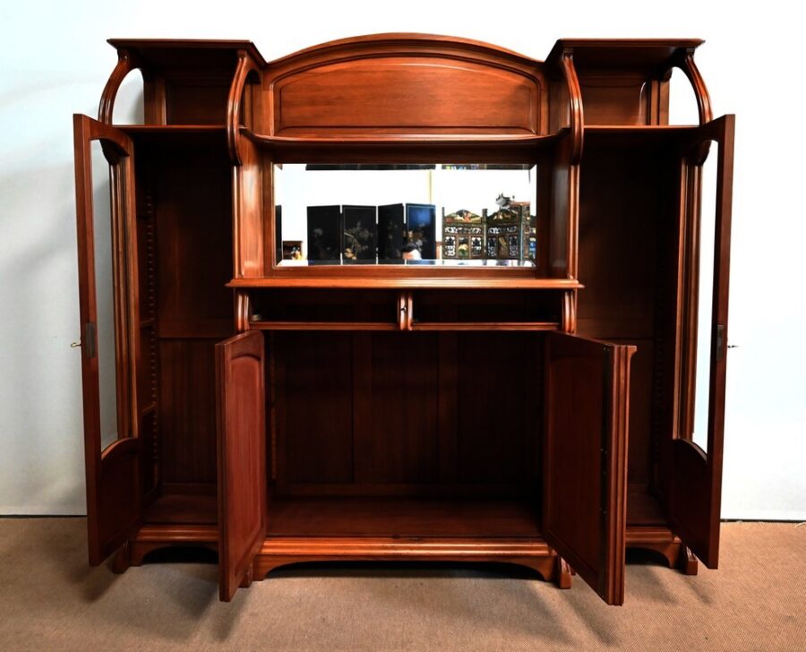 Important Buffet Vitrine en Acajou, attribué à la Maison E. Diot, Art Nouveau – 1900 – Image 40