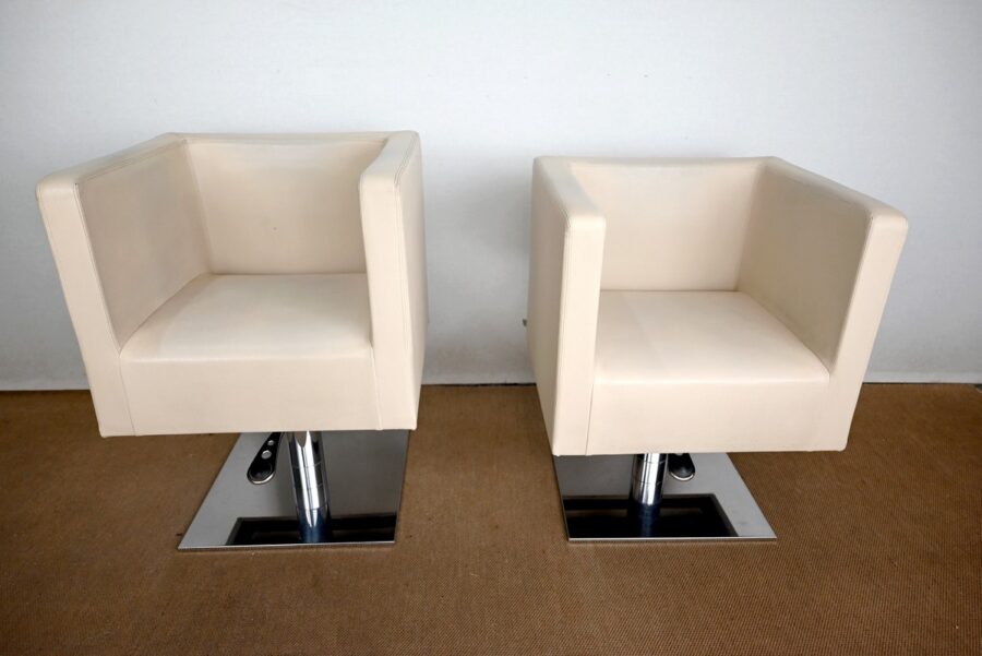 Paire de Fauteuils Pivotants « Palladium » en Simili Cuir – XXe – Image 18
