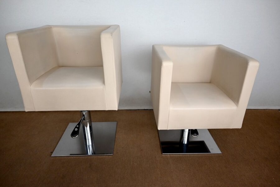 Paire de Fauteuils Pivotants « Palladium » en Simili Cuir – XXe – Image 20