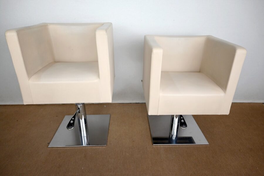Paire de Fauteuils Pivotants « Palladium » en Simili Cuir – XXe – Image 21