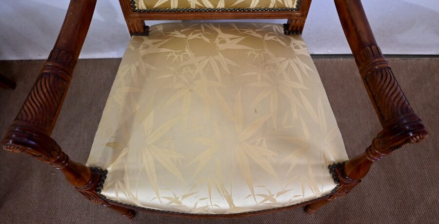 Paire de Fauteuils en Acajou, style Louis XVI / Directoire – Début XIXe – Image 12