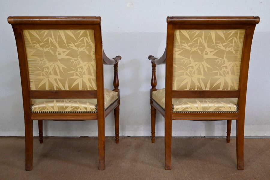 Paire de Fauteuils en Acajou, style Louis XVI / Directoire – Début XIXe – Image 17
