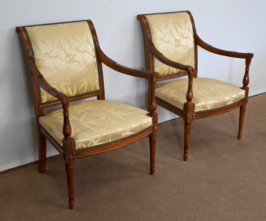 Paire de Fauteuils en Acajou, style Louis XVI / Directoire – Début XIXe – Image 2