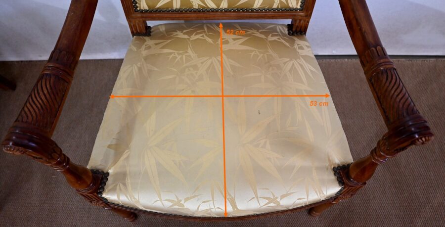 Paire de Fauteuils en Acajou, style Louis XVI / Directoire – Début XIXe – Image 21
