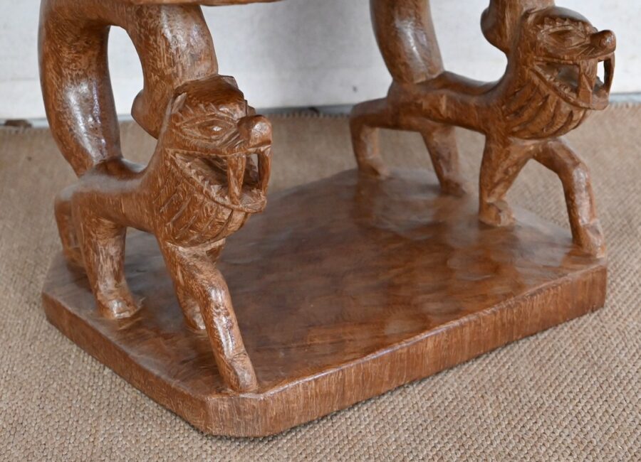 Atypique Fauteuil en Acajou massif, Animalier – 1950 – Image 15