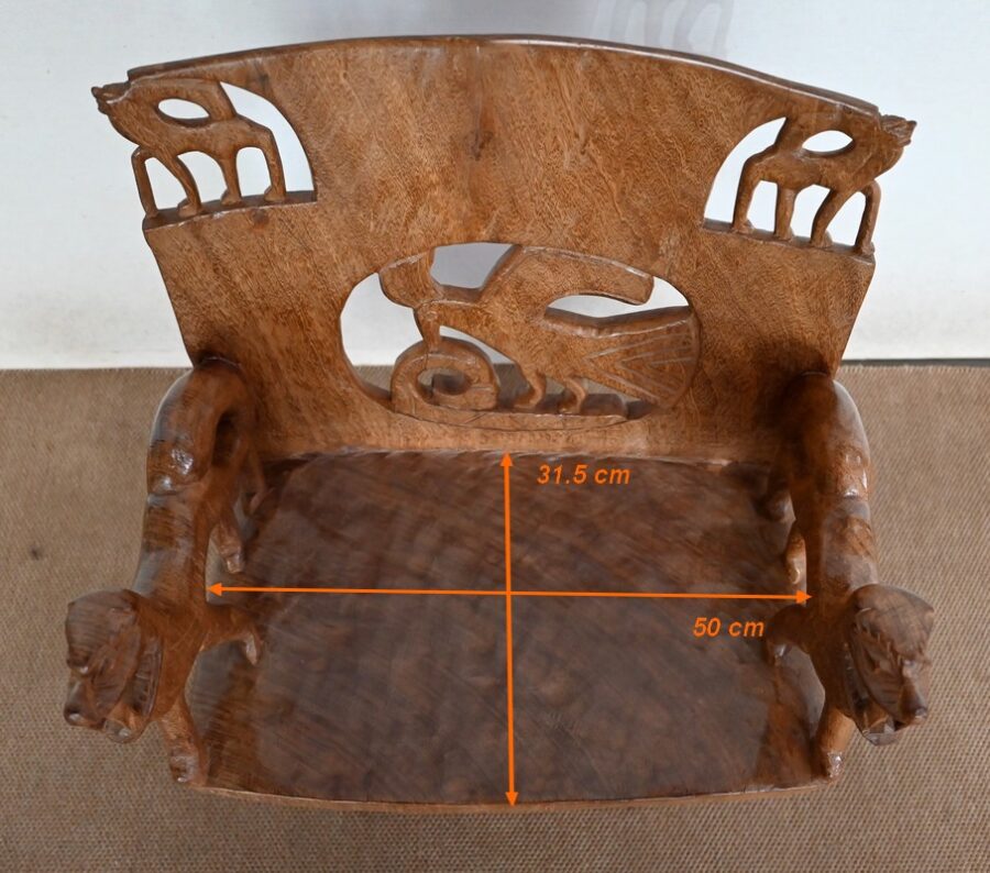 Atypique Fauteuil en Acajou massif, Animalier – 1950 – Image 23